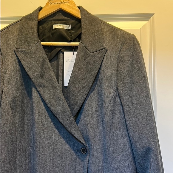 MM Lafleur The Tamar Blazer Longline Light Twill Charcoal Gray 14 - Picture 4 of 12